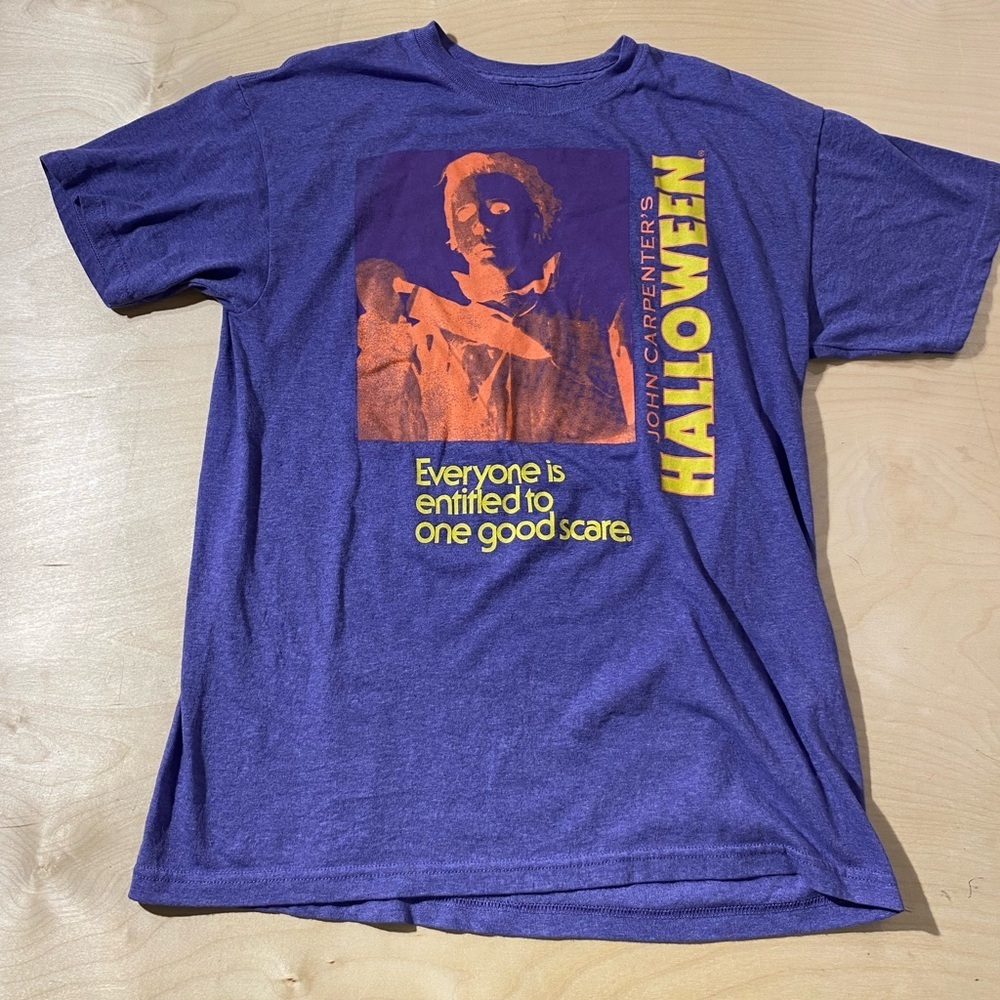 John Carpenter Halloween Graphic Tee - Purple and Orange Medium (38/40) (NP)